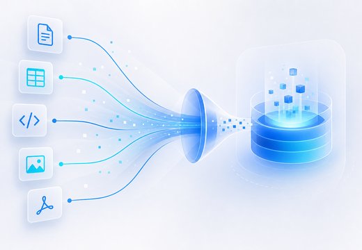 Prévia visual do módulo de ingestão multi-fonte