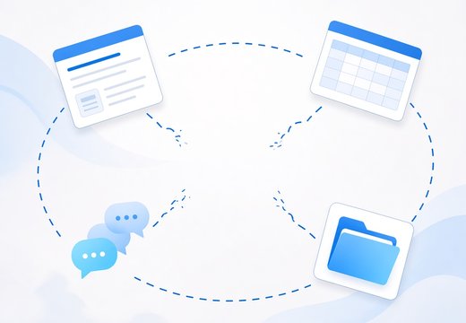 Fontes institucionais dispersas: wiki, planilha, chat e pastas sem conexão clara